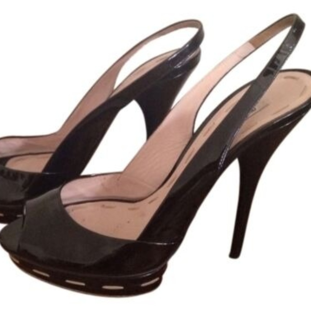 39.5 Miu Miu By Prada Patent Leather Platform - image 1